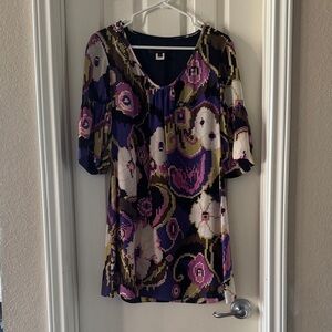 Single Dress Womens 100% Silk Floral Dress